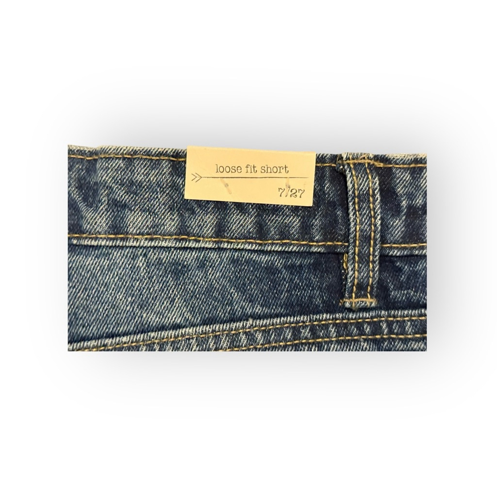 NWT ban.jara Women’s Super High Rise Loose Fit Denim Shorts Size 7/27 Distressed - Picture 7 of 8
